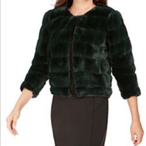 Emerald faux fur Calvin Klein jacket